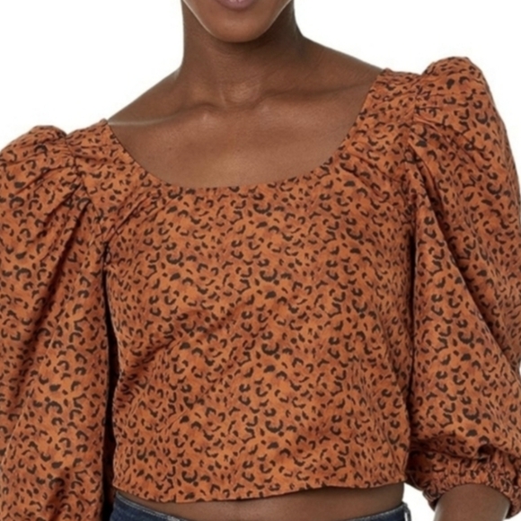 Levi's Tops - XS/S Levi's Leopard Print Cocoa Brown & Black Kaila Puff Sleeve Top